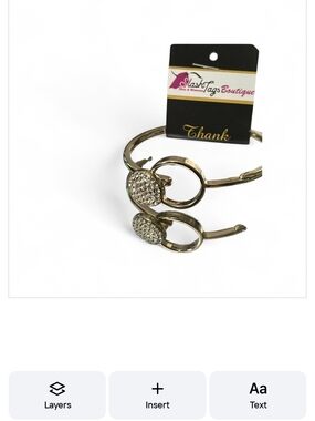 Gold Tone Pave Circle Hinged Bangle Bracelet - Clear Crystals NWOT. OBO